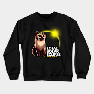 Total Solar Eclipse 2024 Siamese Cat Crewneck Sweatshirt